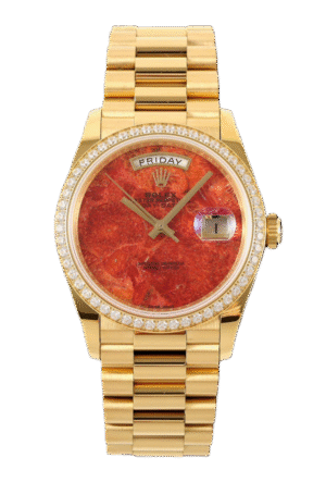 ساعة رولكس 36 مم بمينا جوهرة 128238