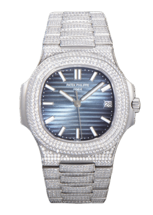 باتيك فيليب نوتيلوس وجه أزرق ماسي كامل